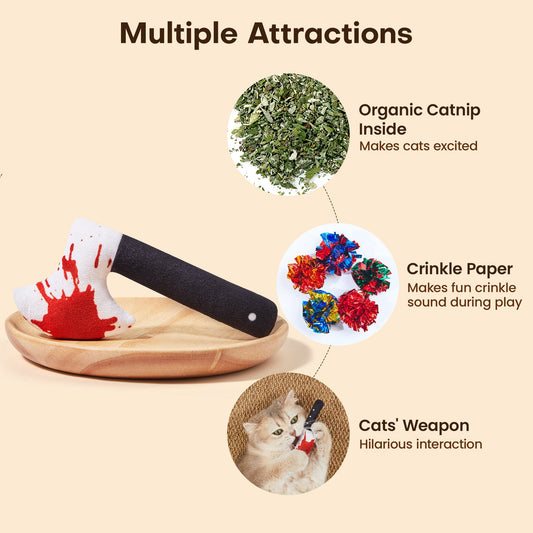 Potaroma 4Pcs Halloween Cat Toys Knife Set