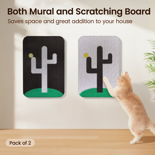 Potaroma Cat Scratcher Pads, 2 Pcs Cat Scratch Board Wall Mounted with Residue-Free Tape