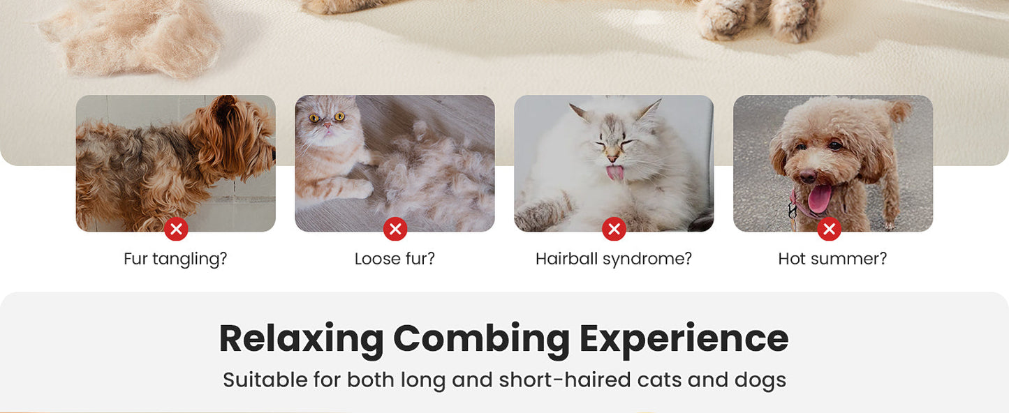 Potaroma 3 in 1 Dog Cat Grooming Brush, Double-Sided Deshedding