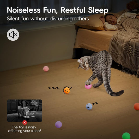 Potaroma 12 Pcs Quiet Play Felt Cat Ball Toys with Catnip