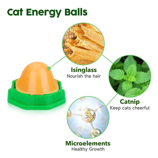 Potaroma 6 Pack Cat Energy Ball Toys, Catnip Lick Balls