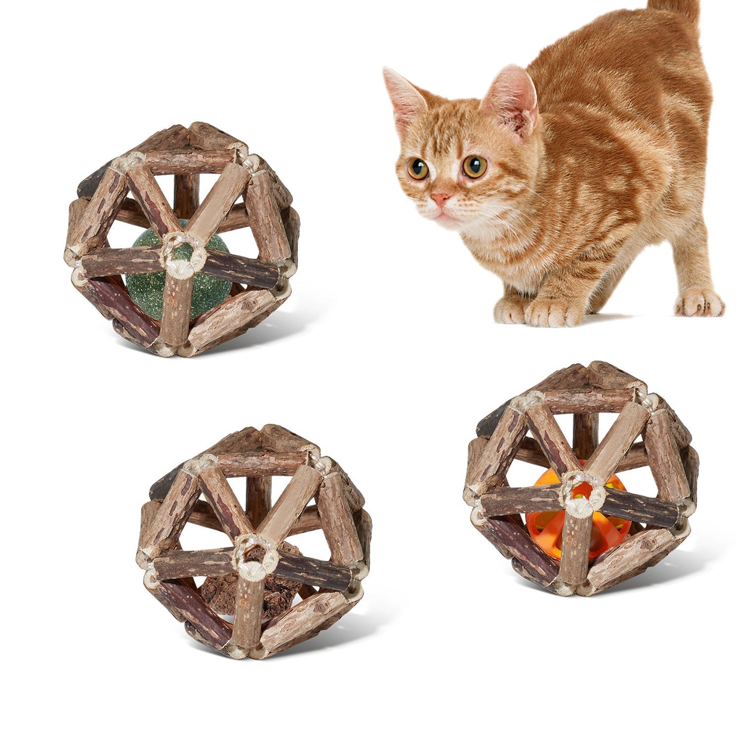 Potaroma 3 Pack Silvervine Stick Cage Balls