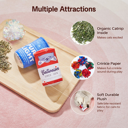 Potaroma Beer-Simulation Cat Toys 2Pcs