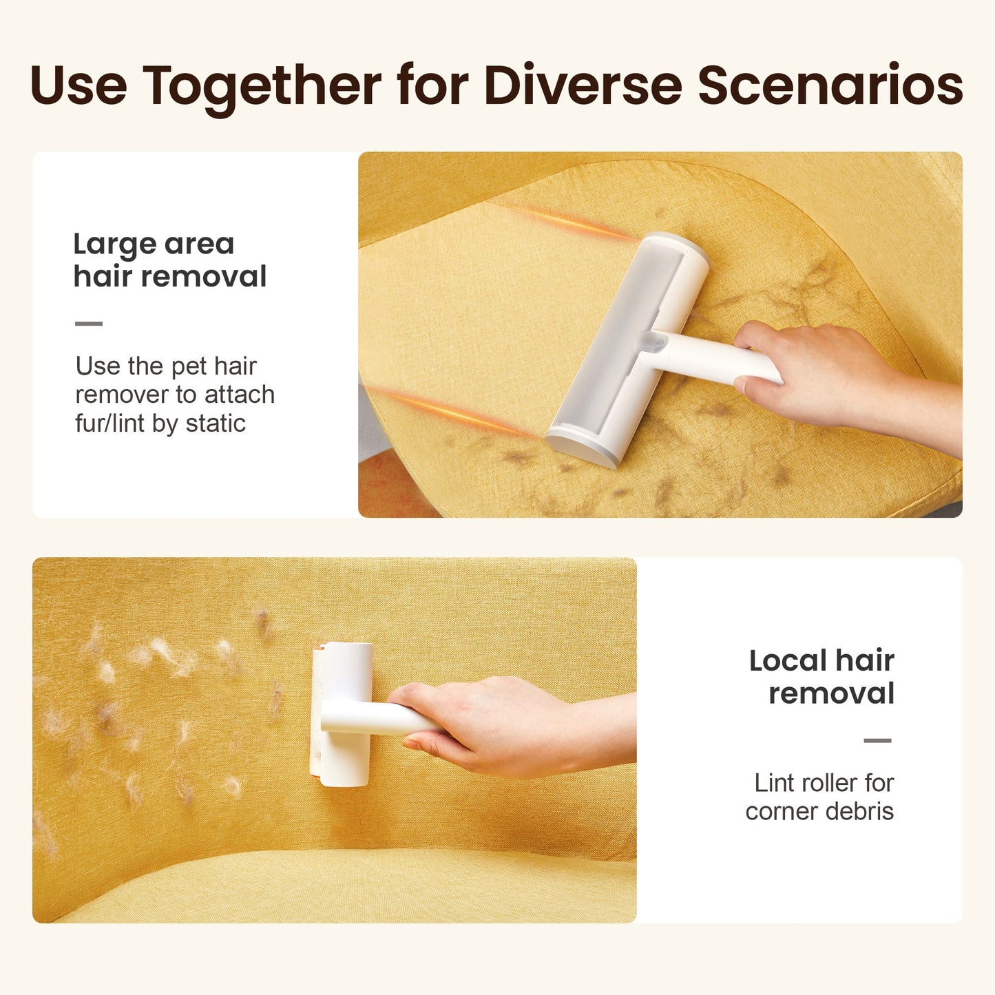 Pet Hair Removal Tool and Lint Roller Value Set