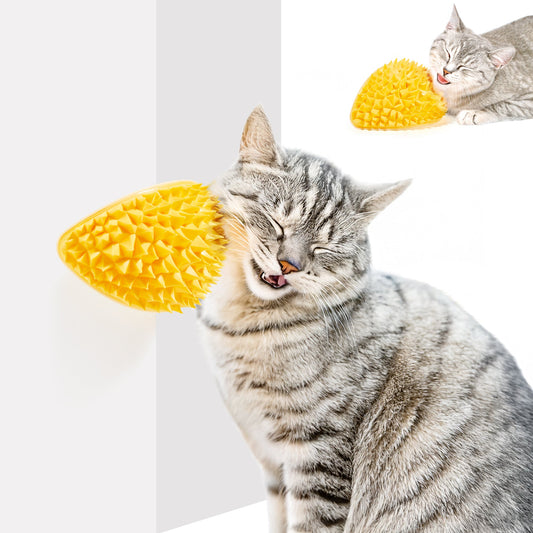 Potaroma Cat Self Groomer with Catnip, Durian Style Wall Corner Massage Comb Scratcher