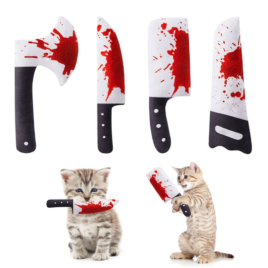 Potaroma 4Pcs Halloween Cat Toys Knife Set