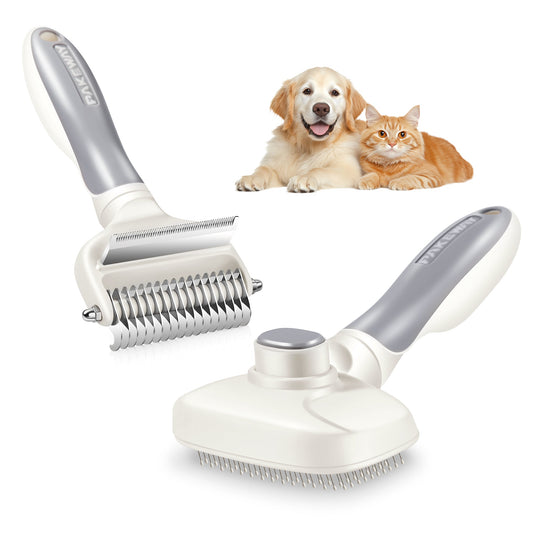 Potaroma 3 in 1 Dog Cat Grooming Brush, Double-Sided Deshedding