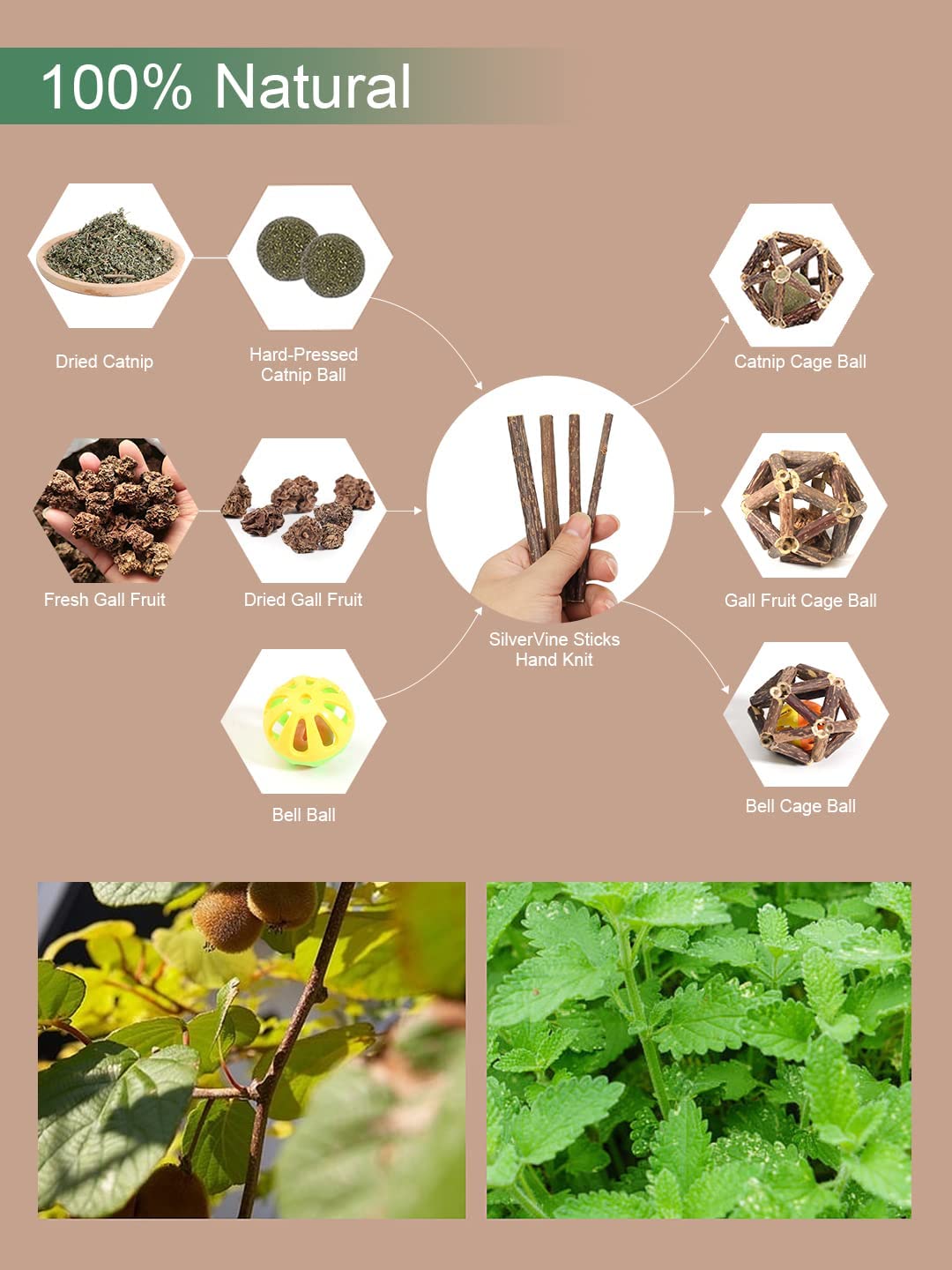 Potaroma 3 Pack Silvervine Stick Cage Balls