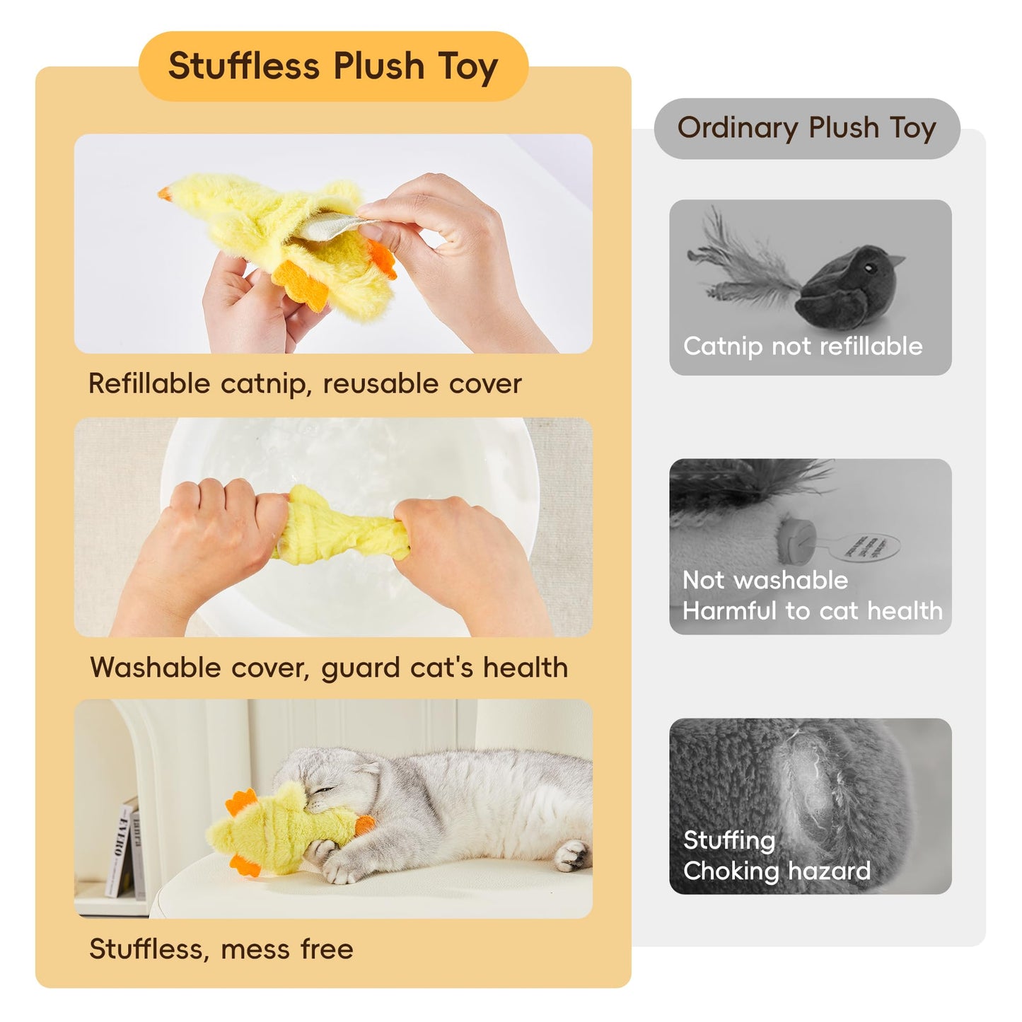 Potaroma Cat Toys Catnip Crinkly Sound 2 Packs