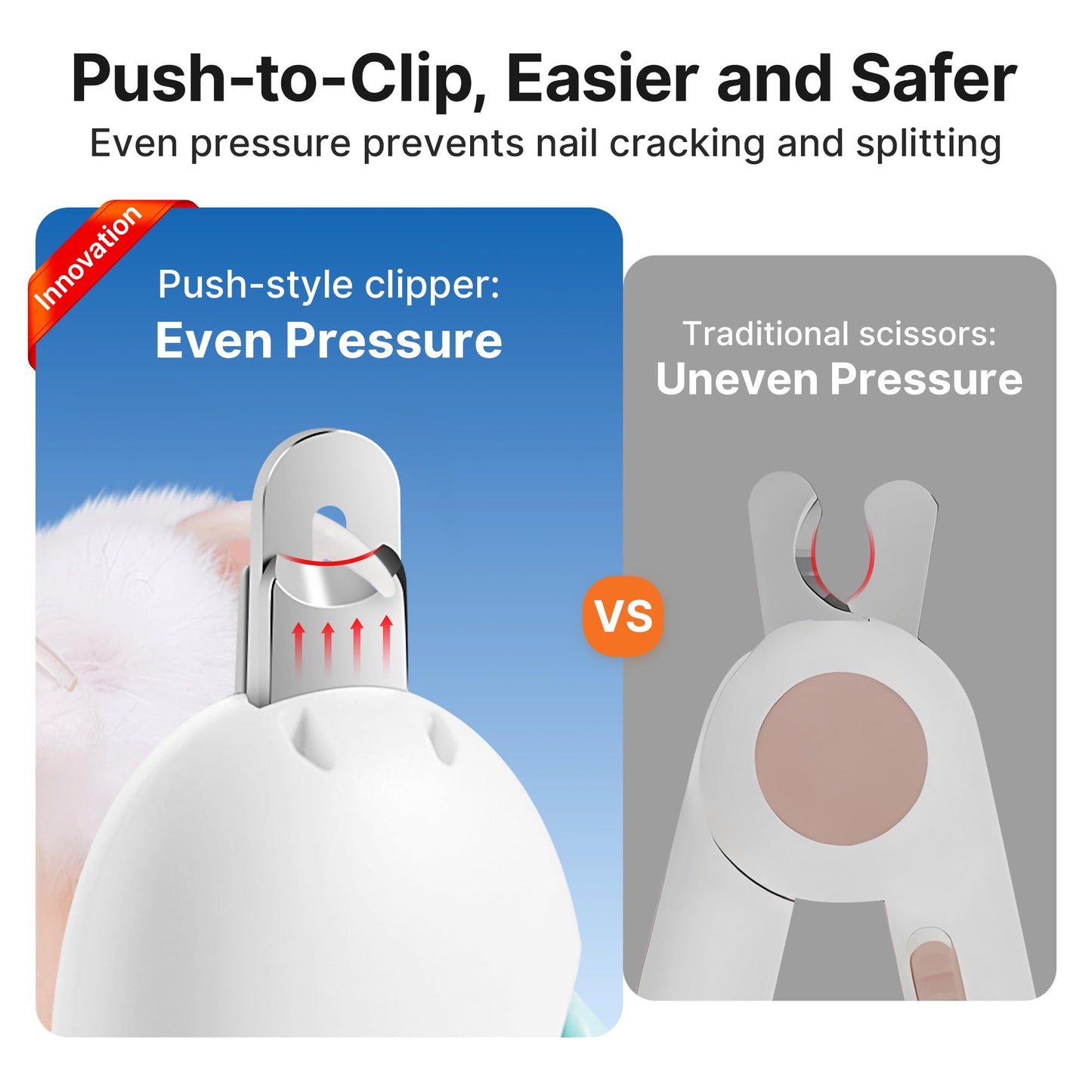 Potaroma Cat Nail Clipper with Adjustable 3-Size Trimming Hole & Hidden Nail File | Safe Toenail Trimmer for Kittens & Indoor Cats | Anti-Splash Claw Cutter for Pet Grooming (Blue)