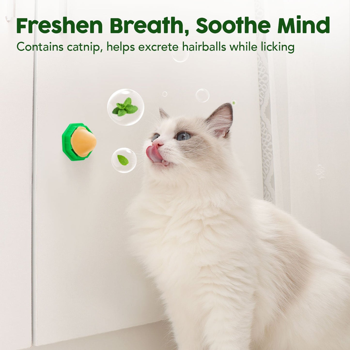 Potaroma 6 Pack Cat Energy Ball Toys, Catnip Lick Balls