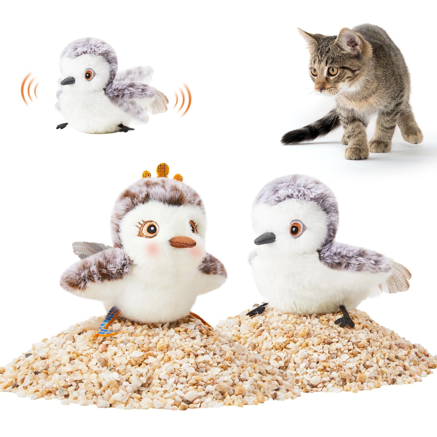 Potaroma Cat Toys 2 Pcs Flapping Sandpiper Pair-Mate