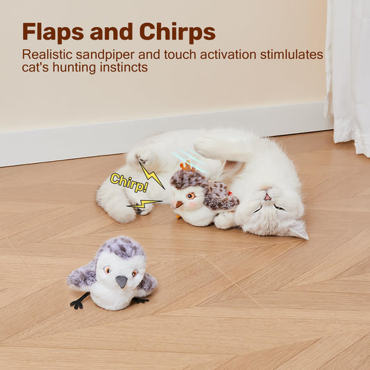 Potaroma Cat Toys 2 Pcs Flapping Sandpiper Pair-Mate