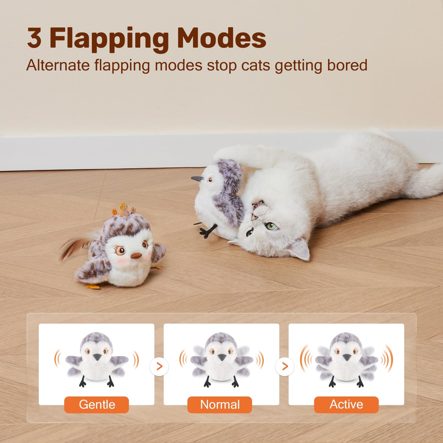 Potaroma Cat Toys 2 Pcs Flapping Sandpiper Pair-Mate