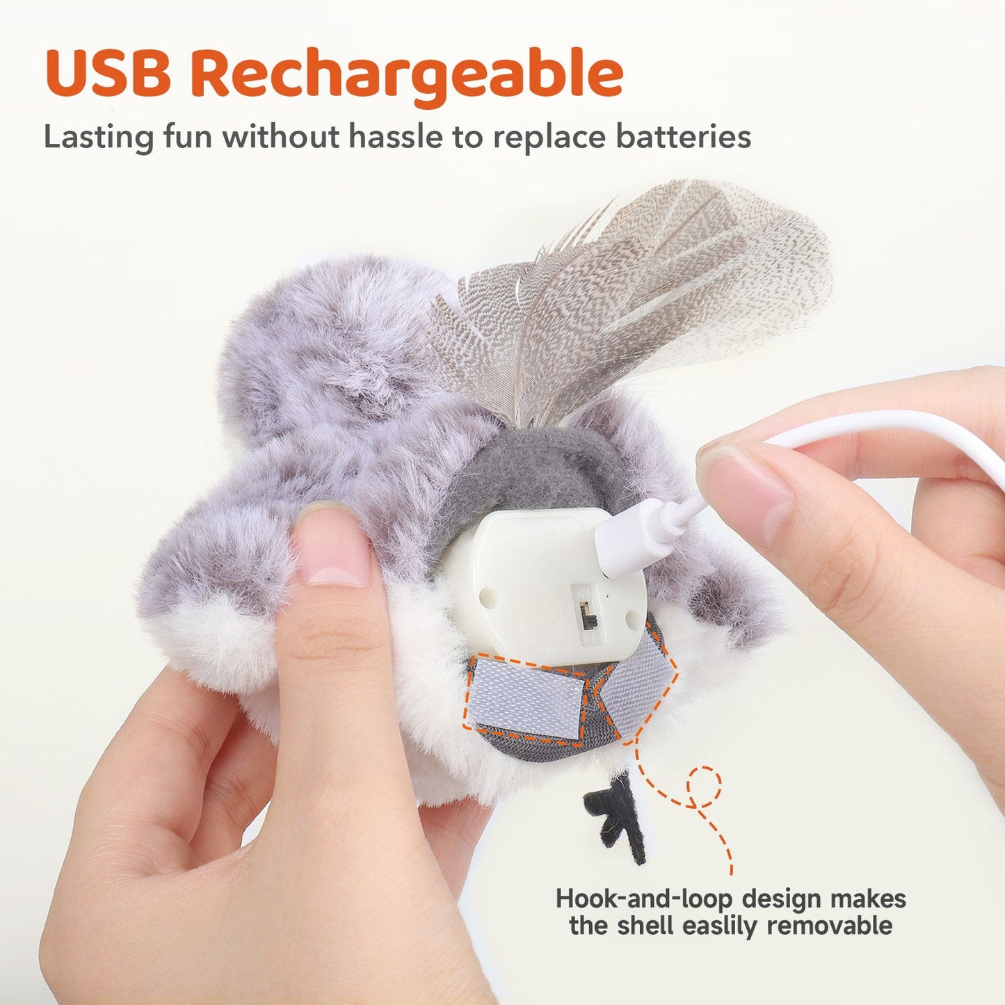 Potaroma Cat Toy Rechargeable Flapping Bird Sandpiper